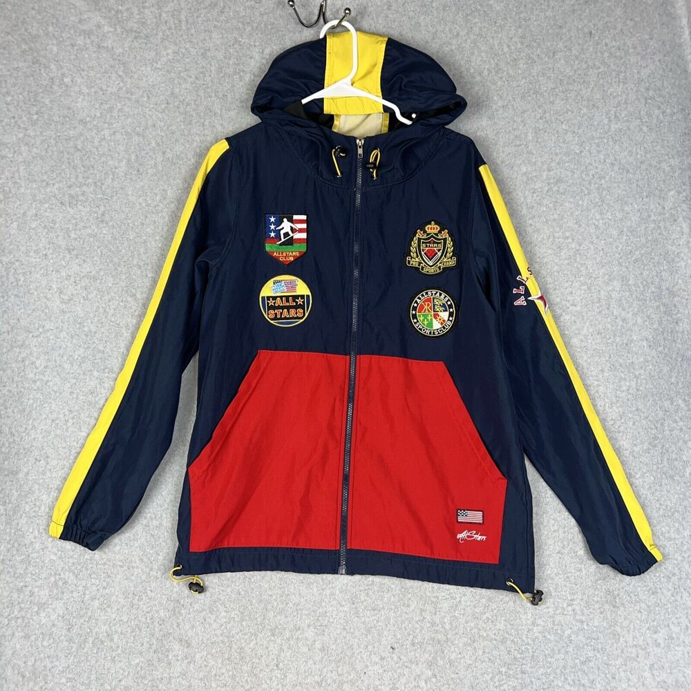 Krisp NYC All StarsMens Small Colorblock Heavy Sweatshirt  Hoodie w/Patches
